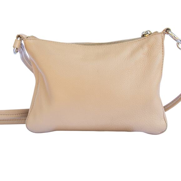 COLE HANN Small Crossbody Handbag Purse Bag Tan Beige Leather - Picture 3 of 10